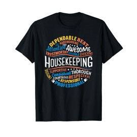 Housekeeping Gifts Week Shirt - Unisex Adults Housekeeping Appreciation T-Shirt - Black, Small