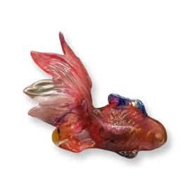 Decorative Glazed Ceramic Koi Fish Figurines, Multicolored, Set of 6 (Red)