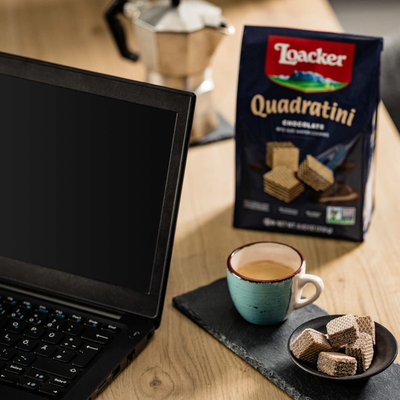 Loacker Quadratini Chocolate Wafer Cookies LARGE - 30% Less Sugar