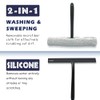 12 Inch Silicone Shower Squeegee with Microfiber Scrubber