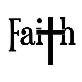 Bargain Max Decals Faith Cross Decal Notebook Car Laptop 5.5" (Black)