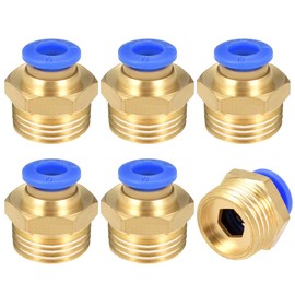 sourcing map Straight Pneumatic Push to Quick Connect Fittings G3/8 Male x 6mm Tube OD 6pcs