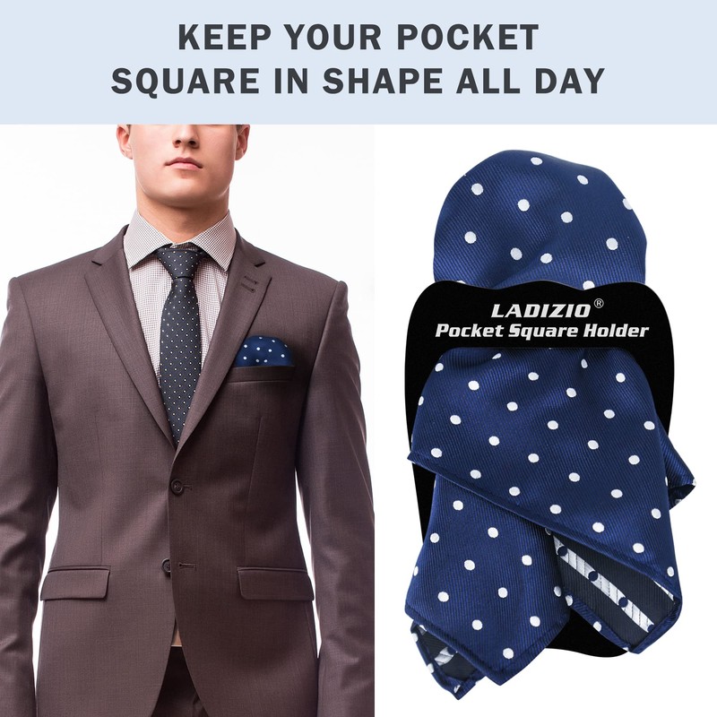 LADIZIO Pocket Square Holder, Pocket Squares for Men, Accessories for
