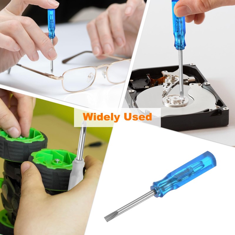 HARFINGTON 2Pcs SL2.0 Mini Slotted Screwdriver 2mm Magnetic Flat Head
