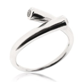 Sovats Twist Tube Ring For Women Set With White Cubic Zirconia 925 Sterling Silver Rhodium Plated- Simple, Stylish &Trendy Nickel Free Ring, Size 52