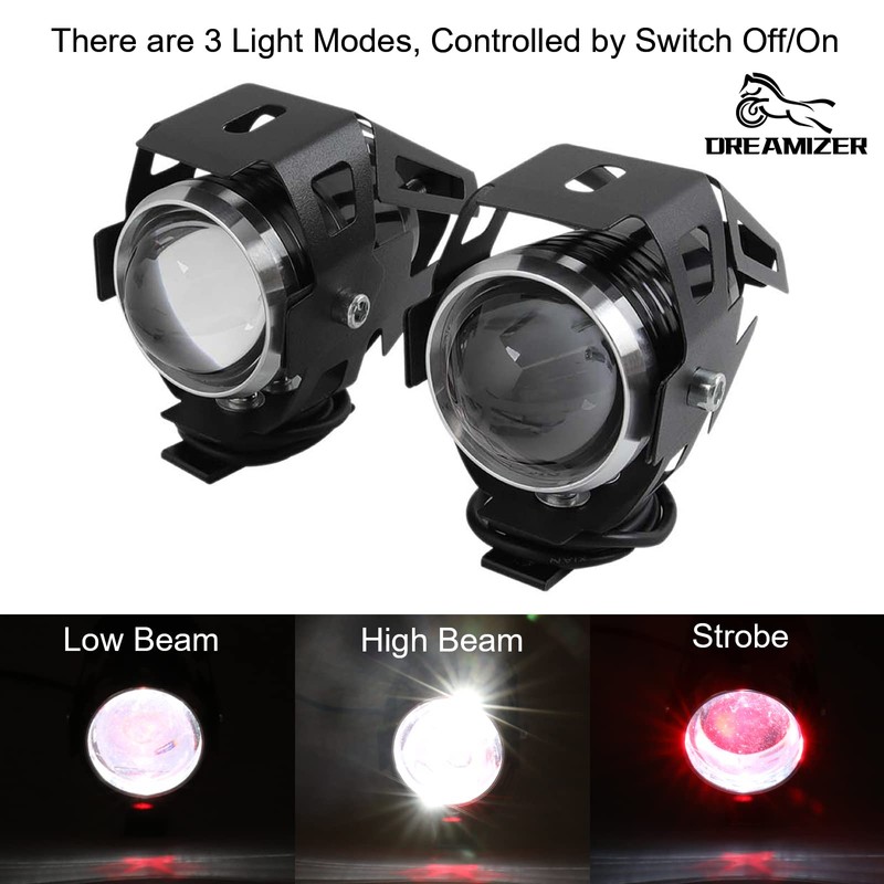 DREAMIZER Motorcycle headlight, U5 LED fog light, headlight, DRL, universal