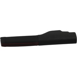 Funda de freno de mano con agarre de cuero, para Jetta, para golf, GTI, MK5 y MK6, línea negra y roja