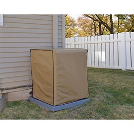 Comp Bind Technology AC Cover Compatible with Air Conditioning System Unit Lennox Merit Model 16ACX-024, Waterproof Tan Nylon Cover Dimensions 28.5''W x 28.5'D x 43.5''H by Comp Bind Technology