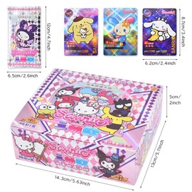 Kawaii Anime Cards, Waterproof Anti-Wrinkle with Exquisite Box, Anime Cards, Game Gifts for Anime Lovers for Children and Families, Enthusiasts, Fans Teenagers