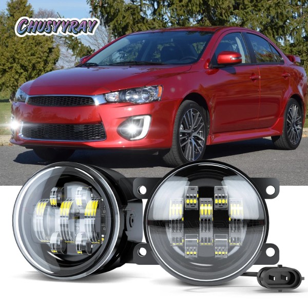 CHUSYYRAY Front Bumper LED Fog Lights Lamp Left&Right Fit Mitsubishi