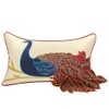 vctops Elegant Embroidered Peacock Decorative Throw Pillow Case Silky Satin