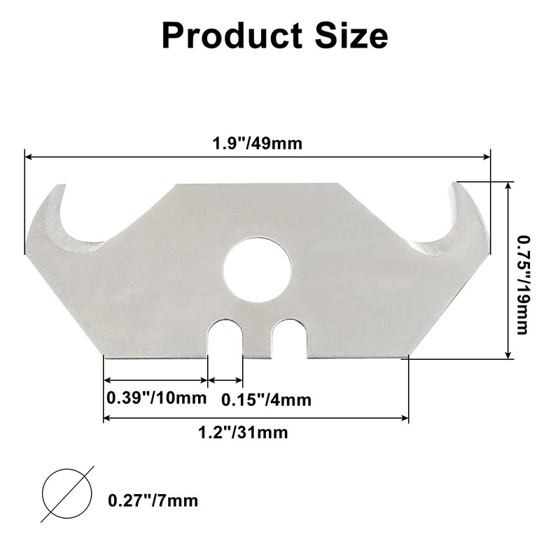 Coufce 30 pcs Hook Blade Utility Knife Blades Super Sharp