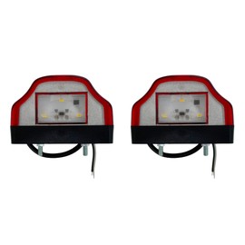 MelTruck® 2x LED Number Plate Light 97 x 64 mm for Lorry Car Trailer Tractor Bus (Red)