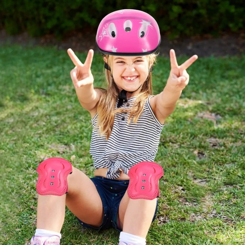 Kit De Protección De Patín Casco Rodillera Codera Para Niños