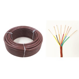 EASTWIRE 18/8 50ft Thermostat Wire, Solid Copper Wire, 18 Gauge Conductor, ETL Listed CL2 Power Limited Circuit Cable for Indoor/Outdoor Low Voltage Applications Use,Brown (18/8, 50ft)