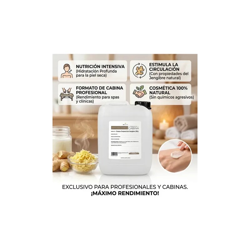 Crema Corporal Extra Hidratante Jengibre 10 Litros Beohemp