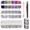 HASTHIP® Kit de Arte de Uñas con Diamantes Imitación Multicolor,Herramientas