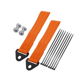 Partuto 2 Set Front Bumper Car Tow Strap Trim Trailer Belt with Rope Orange Replacement