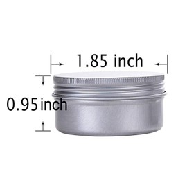 1 Ounce Aluminum Tin Jar Refillable Containers 30ml Aluminum Screw Lid Round Tin Container Bottle for Cosmetic ,Lip Balm, Cream, 12 Pack.