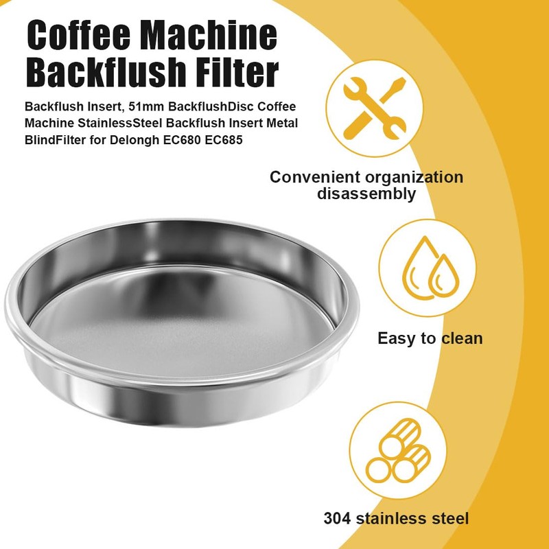 2 PCS Backflush Disk, 58 mm Filter Espresso, Stainless Steel