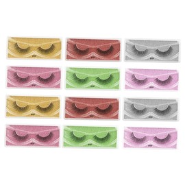 Outanaya 12pairs Colored Base Volume False Eyelashes for Women Grafting Fiber Lashes for Daily Makeup Parties