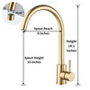 Kohonby Single Handle High Arc Brushed Gold Kitchen Faucet Stainless