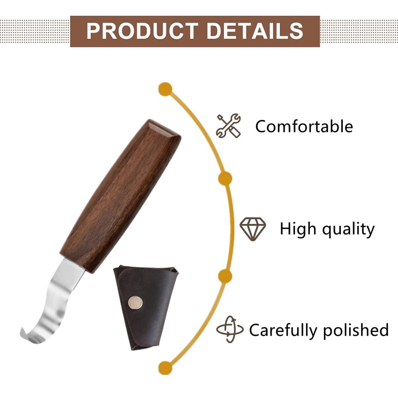 Hook Knife Professional Wood Carving Knife Spoon Carving Tools with