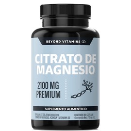 Beyond Vitamins  Citrato de Magnesio 2100mg  Citrato de Magnesio sin rellenos  Suplemento alimenticio de Magnesium Citrate  180 caps                  