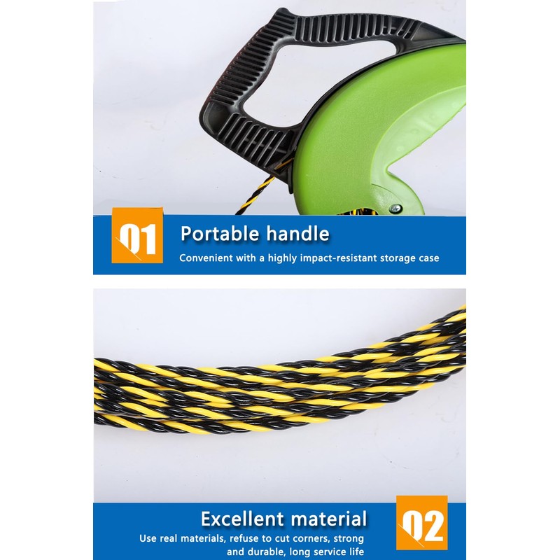 Fish tape wire puller 1/6-Inch x 165-Foot electrical fish tape