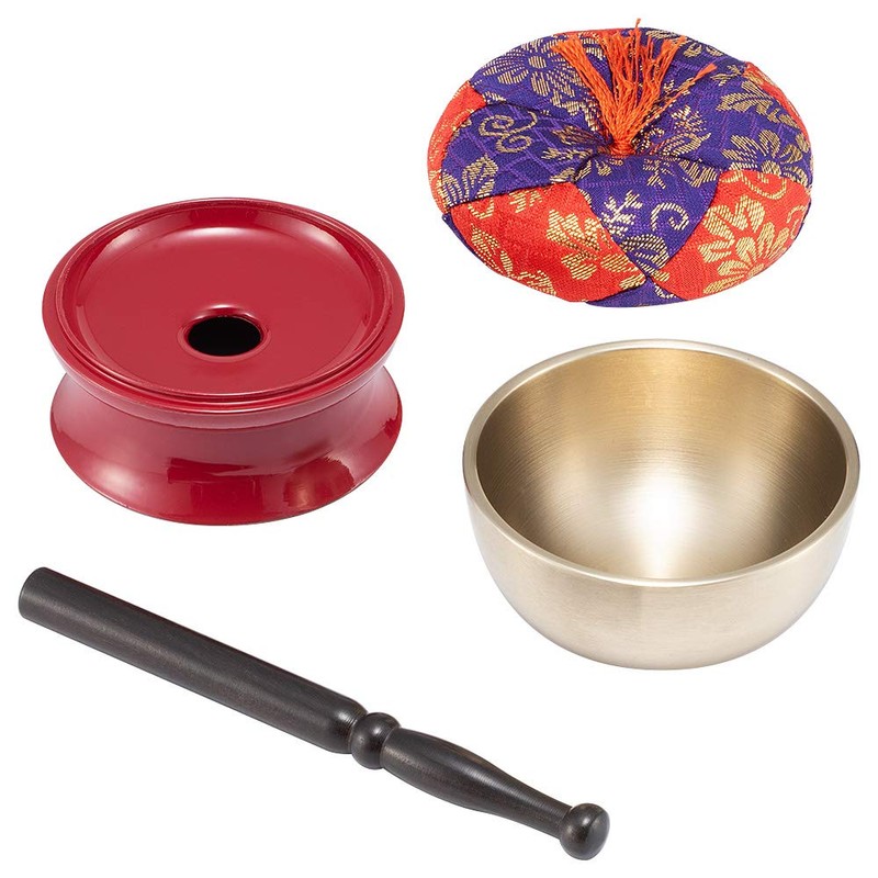 Butsudanya Takita Shoten Buddhist Articles Orin Wide Round Rin Set,