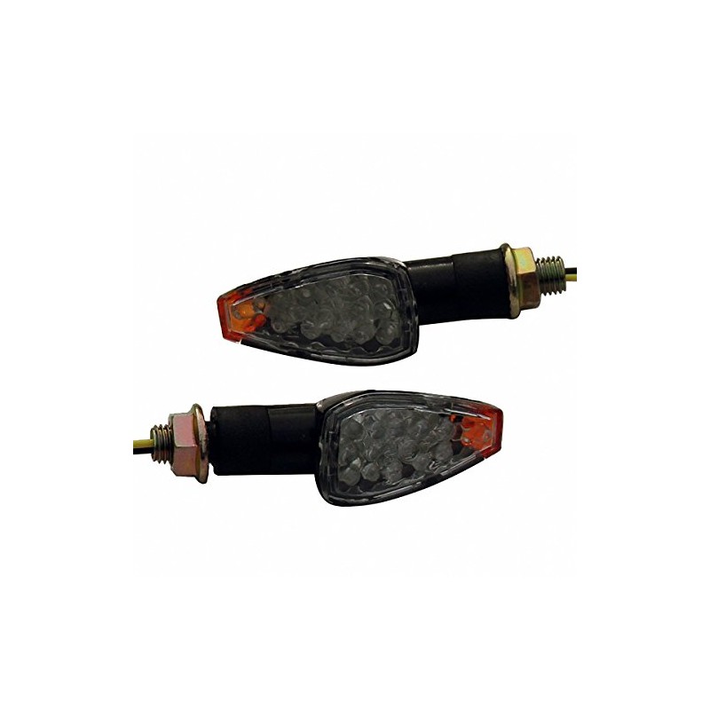 MotorToGo 2 x Black LED Turn Signal Indicators Blinker Amer