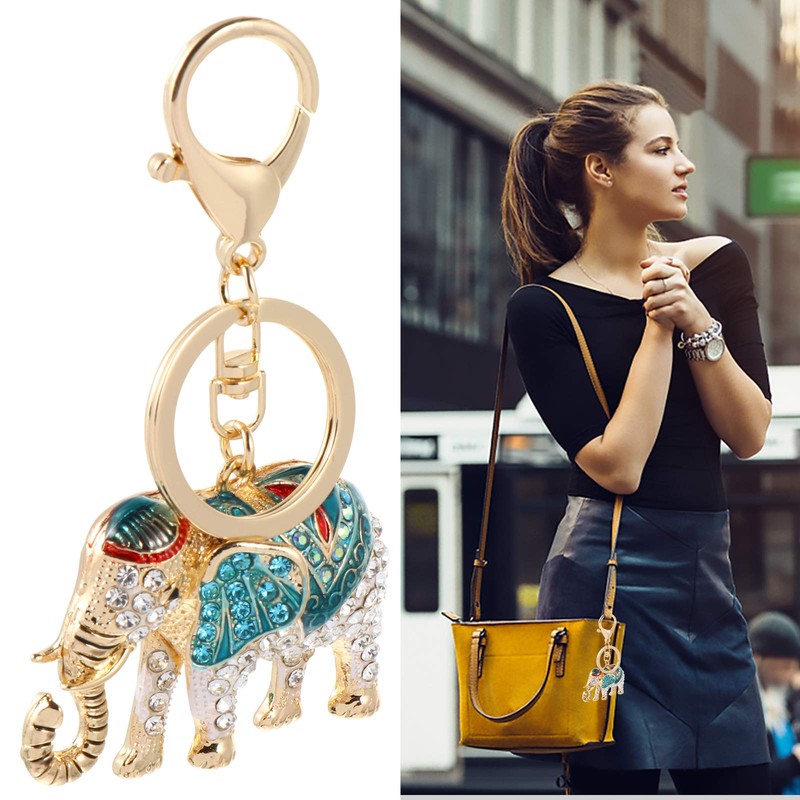 Lurrose Cute Elephant Design Key Ring Fashion Car Bag Pendant
