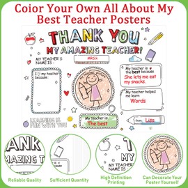 Teacher Appreciation Week Coloring Poster Thank You Teachers Coloring Posters Craft Gifts for Kids Fun Classroom Activities