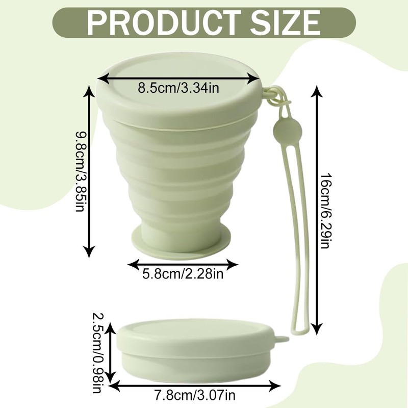 Foldable Cup, Pack of 2 Foldable Cups, Foldable Cups with