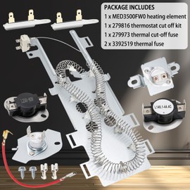 Dryer Heating Element Kit Compatible With Maytag MED3500FW0 MEDB200VQ0 MED5500FW0 MED4200BW0 MED5500FC0 MED6000AW0 MEDB400VQ0 MEDB400VQ1 MED8200FC0 MED3000BW0 MED4000BW0
