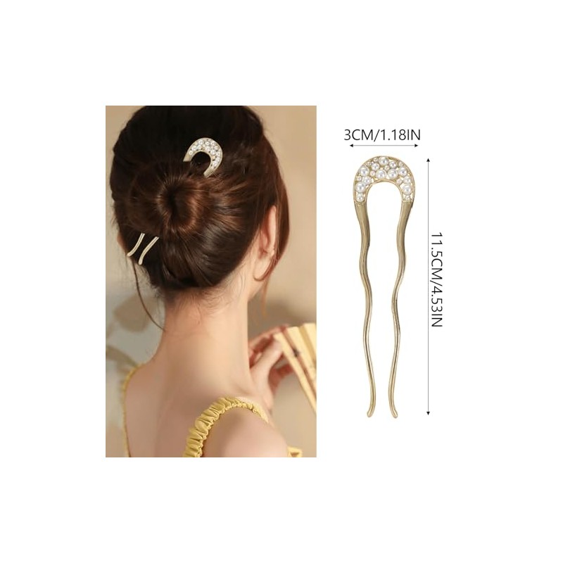 Paquete De 6 Horquillas Para El Pelo De Metal Dorado