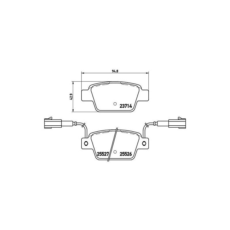 Brembo P23135 Rear Disc Brake Pad, Set of 4