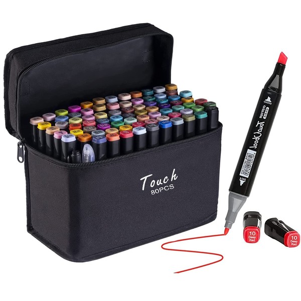 80 Colours Art Marker, Colouring Pens Alcohol Markers Dual Tip