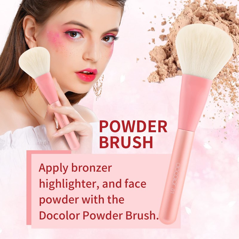 Docolor Makeup Brushes Set with Holder 8 Pieces Essential Makeup