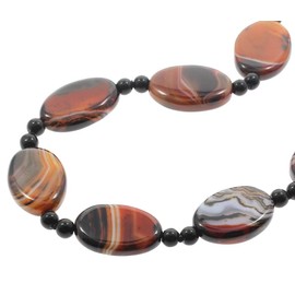 Treasure Bay FAB Women's Gemstone Necklace Chain With Spring Ring Clasp Presented in a Beautiful Jewellery Gift Box (Fire Agate)