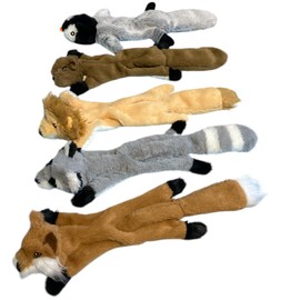 Best Dog Squeaky Toys 5 Pack, Cute Pet Toys for Small, Medium and Large Dogs, Soft Plush, No Stuffing, Bite Resistant Durable Chew, Multi-Colored, Interactive Animal Themed