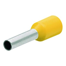 97 99 356 End Sleeves/Ferrules with Collar 26mm for 6mm 100 Pcs. in Yellow