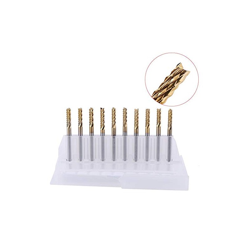 Carbide End Mills 1/8 Inch Screwed Shank Titanium Coated PCB