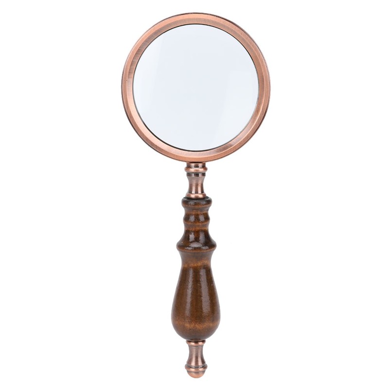 10X Handheld Detachable Wooden Handle Reading Inspection Magnifier Magnifying Glass