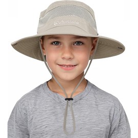 boocooberg Sun Hat Children's Boys, Children's Sun Hat with Chin Strap, Cotton Sun Hat for Baby Children, Beach Hat for Boys Children Fishing Hat, Sun Hat Summer Outdoor, beige