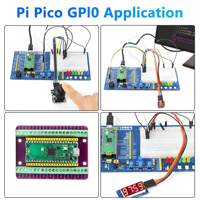 APKLVSR Pack of 2 Breakout Board for RPI PICO Expansion