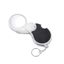 TECHSHARE Magnifying Glass with Light, Lighted Magnifying Glass, Handheld Pocket Magnifier Small Illuminated Folding Hand Held Lighted Magnifier for Reading Coins Hobby Travel - 45 Mm Diameter