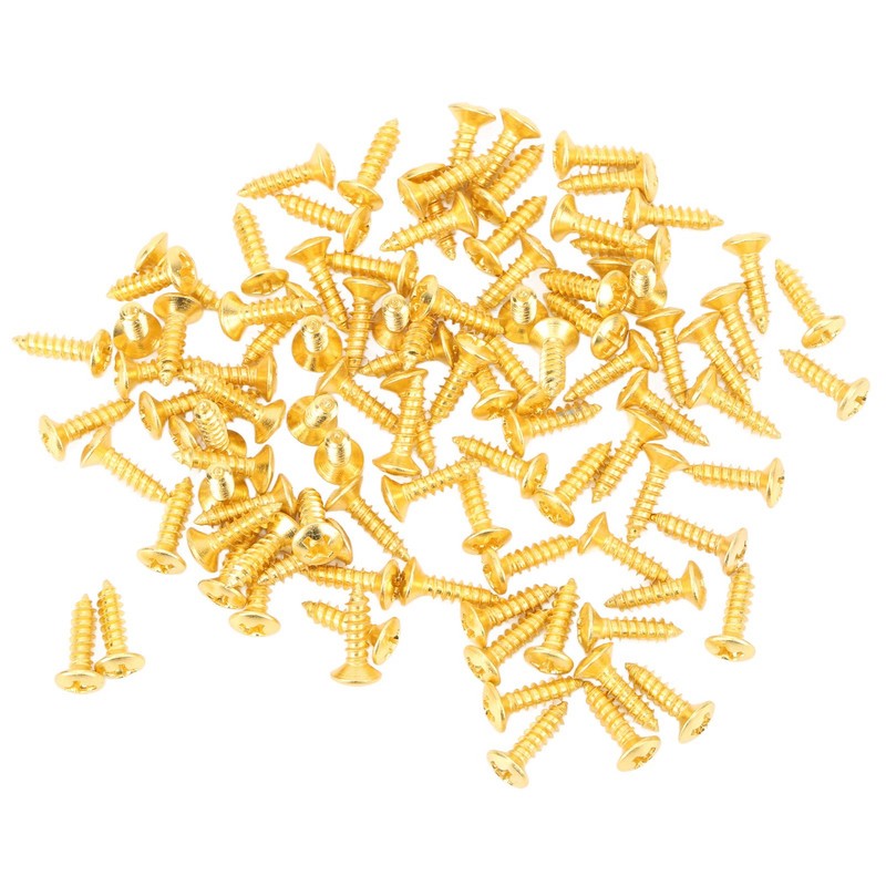 100PCS Guitar Pickguard Screws Metal Guard Plate Mounting Screw Electric