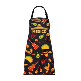 BNQL Mexico Apron Mexican Gifts Funny Mexico Gifts Mexican Food Gift Mexican Vacation Gifts Mexican Kitchen Cooking Apron (Mexico Apron)