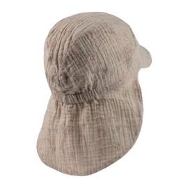 Sterntaler Peaked cap with neck protection grasses - baby hat - peaked cap girls with print pattern - cotton sun cap, beige, 51